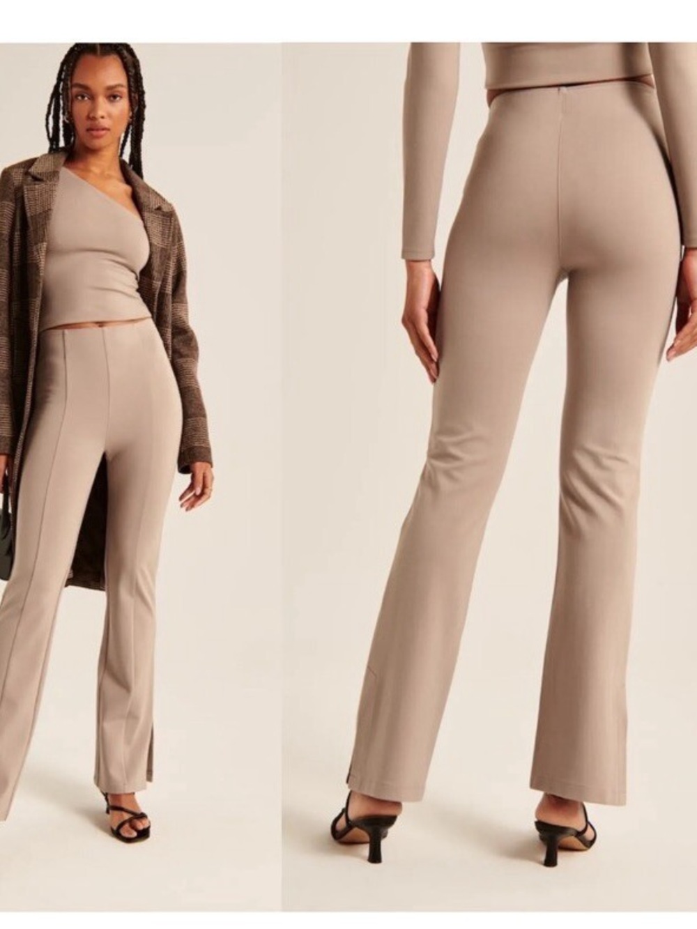 Abercrombie & Fitch Taupe Ponte Knit Pants
